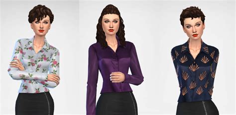 The Sims 4 Maxis Match Cc Trillyke Yestoday Silk Shirt 2 Versions A