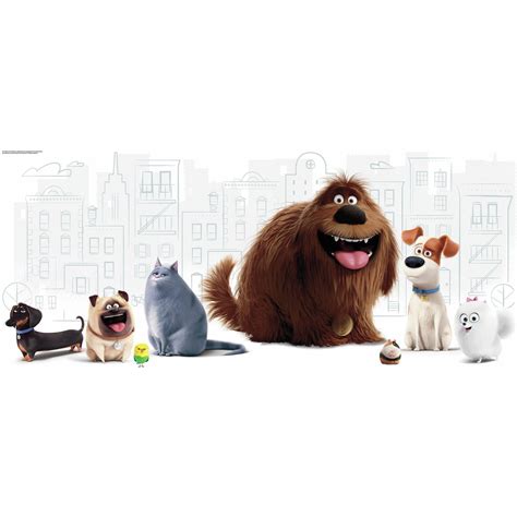 Roommates Secret Life Of Pets Peel and Stick Giant Wall Graphic