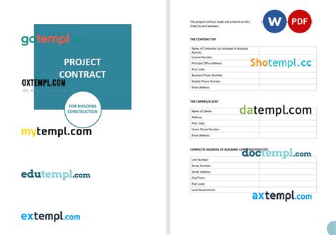 Free Project Contract Template Word And Pdf Format