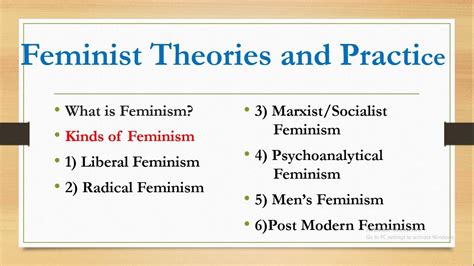 Feminist Theories And Practice Kinds Of Feminism Gender Studies Part