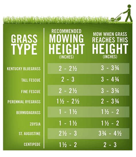 Lawn Mowing Height Chart