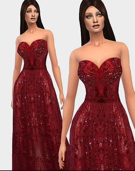 Ecoast Red Dress Inspired By Elie Saab • Sims 4 Downloads Dresses