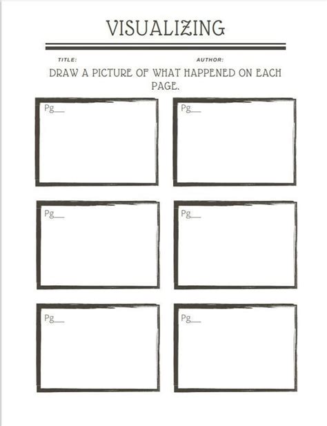 Visualizing Reading Strategy Printable Worksheet Etsy Ireland