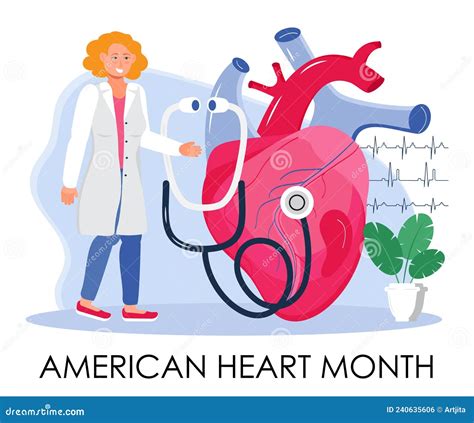 American Heart Month Concept Vector Heart Disease Concept With