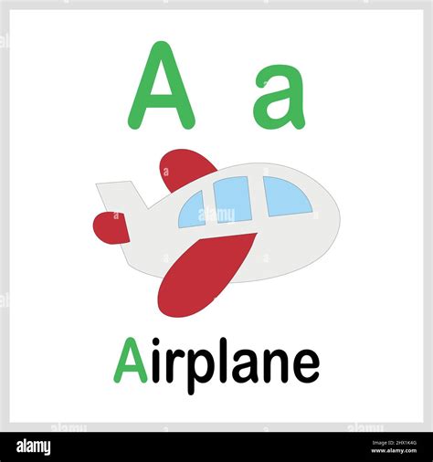 Alphabet A Is For Airplane Vector Image Alphabet Flash Card Stock