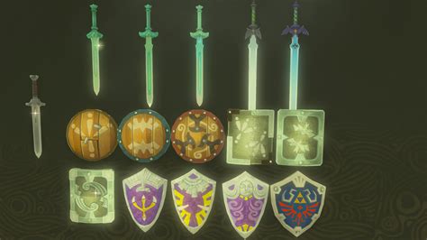 skyward sword weapon shield set [the legend of zelda breath of the wild wiiu ] [mods]