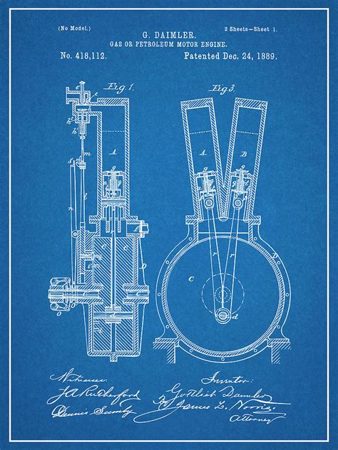 The illustration is available for download in high resolution quality up to 5424x5424 and in eps file format. 1889 Daimler V Twin Motorcycle Engine Patent Print ...