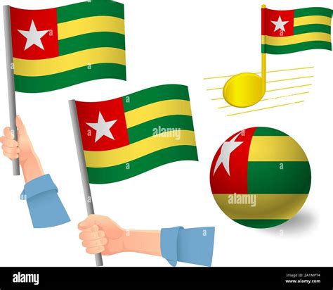 Togo Flag Icon Set Drapeau National Du Togo Vector Illustration Image