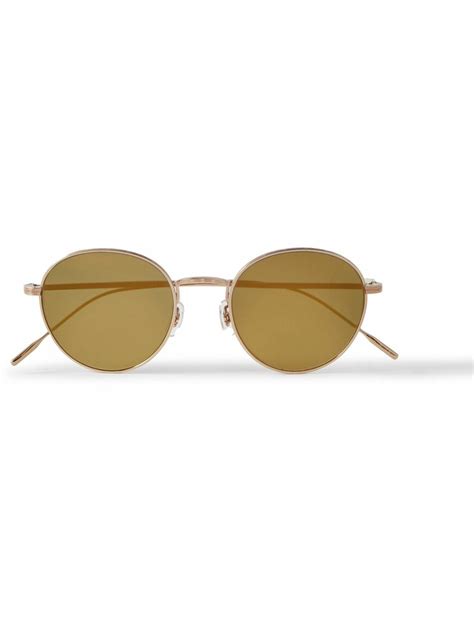 Oliver Peoples Altair Round Frame Gold Tone Polarised Sunglasses