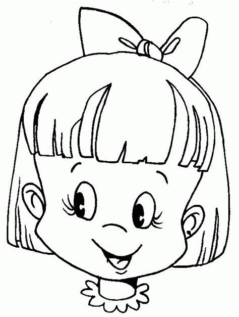 Girl Face Coloring Page Coloring Home