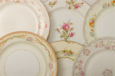 Vintage Mixed Floral China Plates Dinner Plates Metro Cuisine