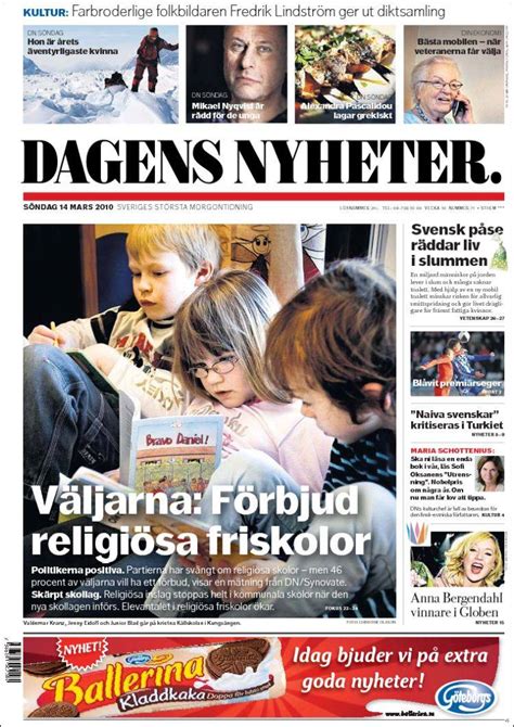 Fler artiklar hittar du i följande artikelserier: Journal Dagens Nyheter (Suède). Les Unes des journaux de ...