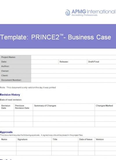 The very nature of agile analysis which emphasizes customer collaboration, working software, individuals and interactions, and responding quickly to change implies that certain techniques fit the bill. PRINCE2® Business Case Template | APMG Business Books