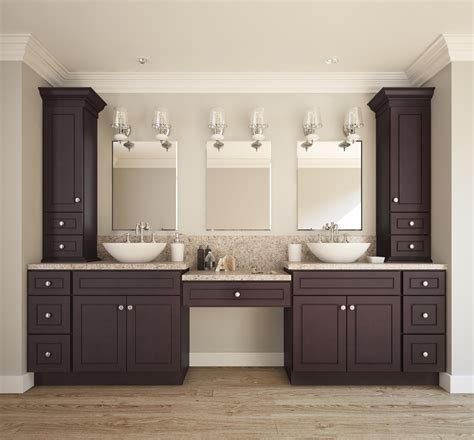 Bathroom vanities come with rectangular , round , specialty and oval shaped sinks. Espresso Bean - Ready to Assemble Bathroom Vanities ...