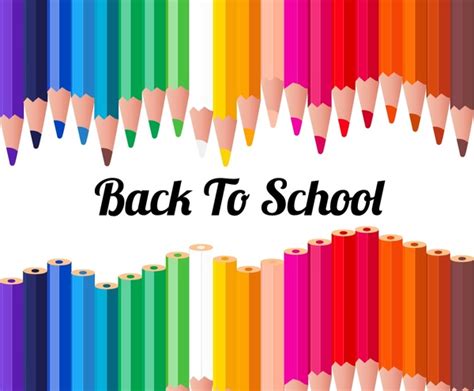 Back To School Template With Various Colorful Pencils Vector Abstract