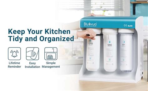 bluevua reverse osmosis system undersink water filter 6 stage purification 100 gpd under