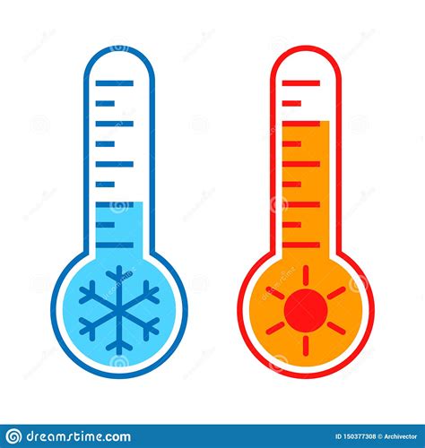 Hot And Cold Temperature Symbol Vector Illustration