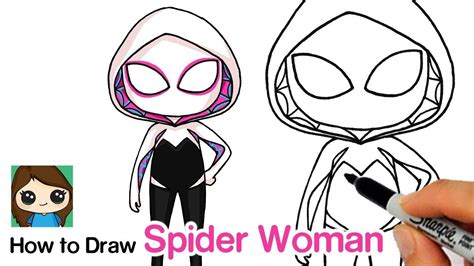 How to Draw Spider Gwen | Spider Man Into the Spider Verse | Drawings, Spider verse, Drawing ...
