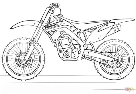 Get this free printable dirt bike. Kawasaki Motocross Bike coloring page | Free Printable ...