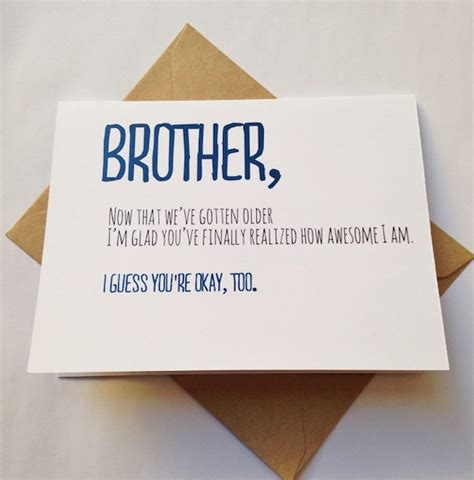 brother card brother birthday card funny card card for