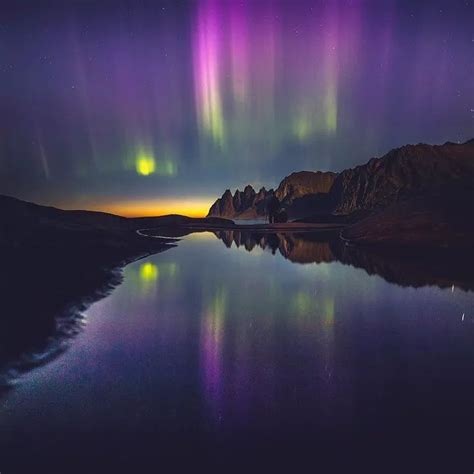 Amazing Sunset With Aurora On Top Incredible Photo By Kim Jenssen