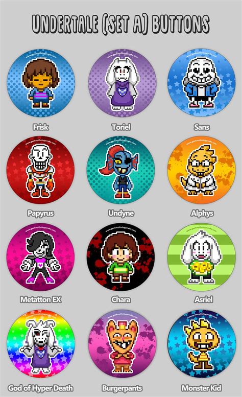 Undertale Buttons 15 Pixel Art Pins Or Magnets Set Etsy