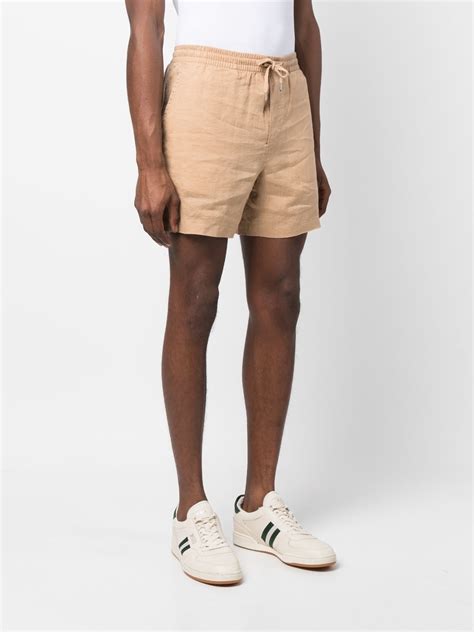 Polo Ralph Lauren Logo Patch Thigh Length Shorts In Nude ModeSens