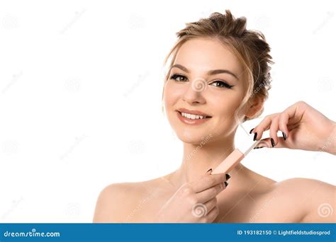 Smiling Naked Beautiful Blonde Woman With Stock Photo Image Of