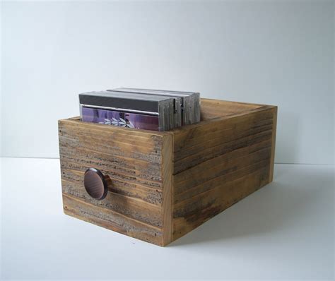 Rustic Storage Box Wood Cd Storage Drawer Rustic Decor