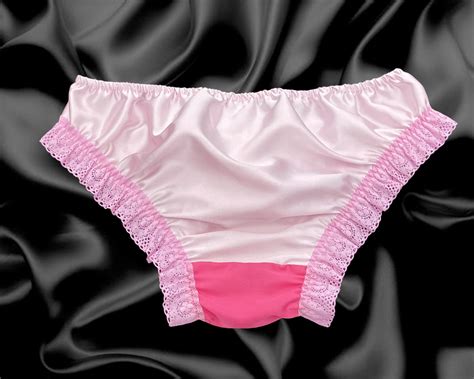 Pink Satin Frilly Sissy Full Panties Bikini Knicker Underwear Briefs Size 10 20 £13 99 Picclick Uk