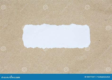 White Ripped Paper Or Torn Paper In Half On Wood Background 2 Stock