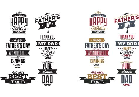 Fathers Day Vector Print Set Free Download