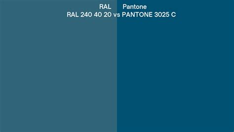Ral Ral 240 40 20 Vs Pantone 3025 C Side By Side Comparison