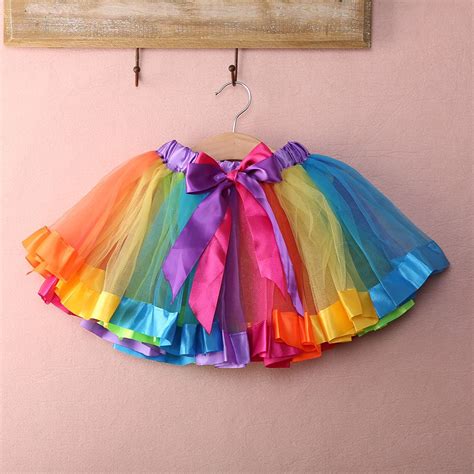 Rainbow Skirts Girl Clothing Summer Color Girls Clothes Colorful Kids