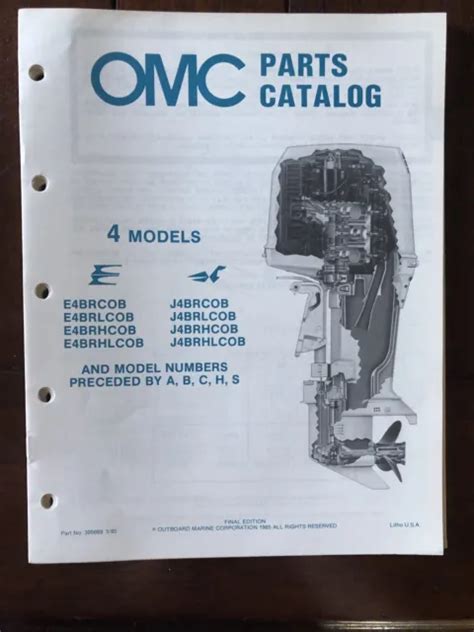 Omc Johnson Evinrude Outboard Parts Catalog Manual Hp Models Pn Picclick