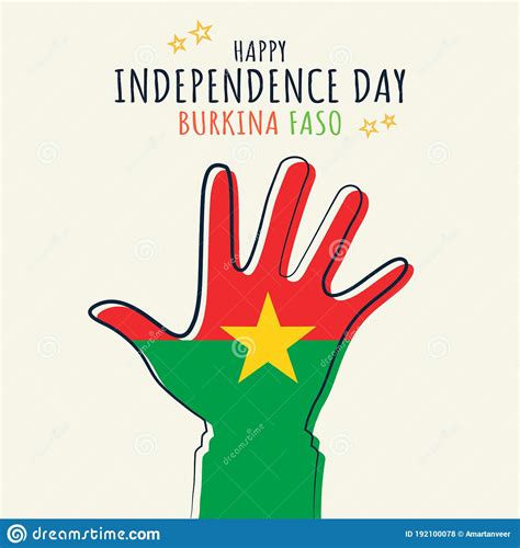 Happy Independence Day Burkina Faso Flag On Hand Palm Poster