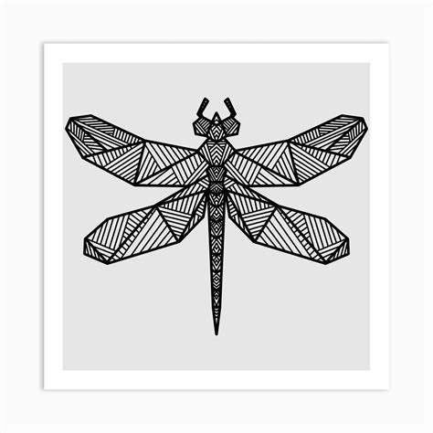 Geometric Dragonfly Art Print By Newseason Fy