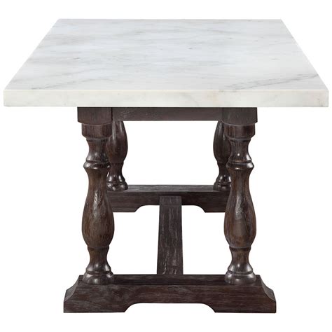 Acme Gerardo 72 Marble Top Dining Table In White And Espresso Cymax