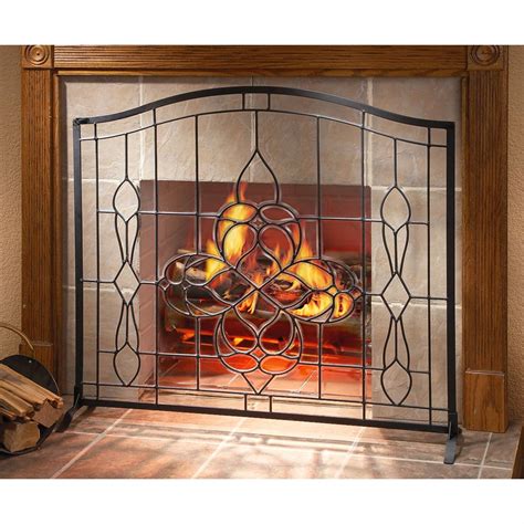 There are some gorgeous fireplace screens out there to beautify that space, but not all of them accommodate the smaller budgets. Hand - cut Beveled Glass Fireplace Screen - 138643 ...