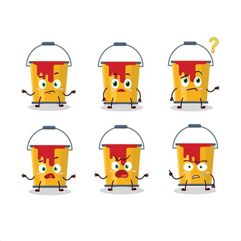Cartoon Character Of Yellow Paint Bucket With What Expression Vector Art At Vecteezy