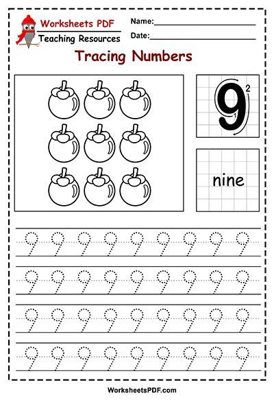 Preschool Number Tracing Worksheets (1 - 10) - Worksheets PDF