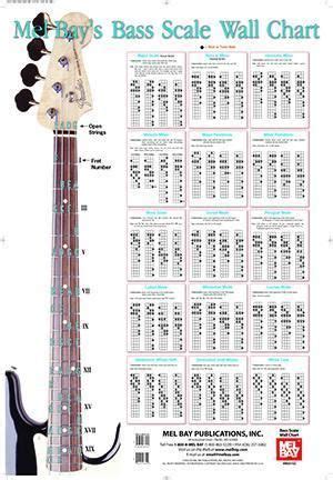 Bass Scales Wall Chart Music Theory Guitar Bass Guitar Notes Learn Bass Guitar