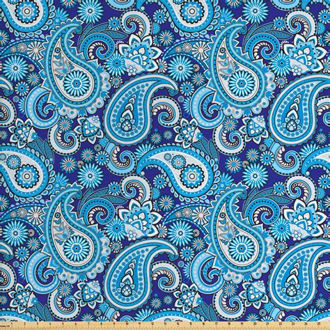 Paisley Fabric By The Yard Traditional Pattern Design Flowers Leaves