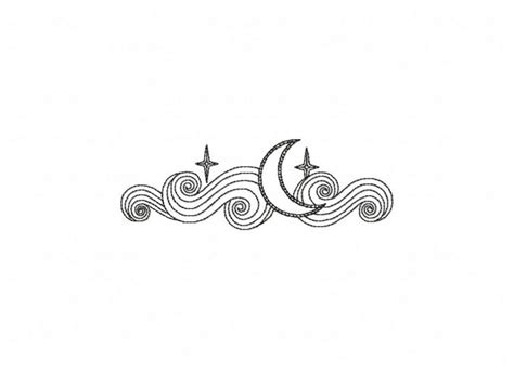 Ornate Moon Border Embroidery Design Daily Embroidery