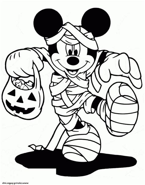 Halloween And Mickey Mouse Coloring Page For Kids Printable Free Happy