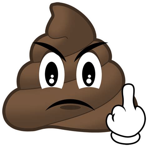 Download Mad Poop Emoji Poop Emoji With Middle Finger Clipart Png