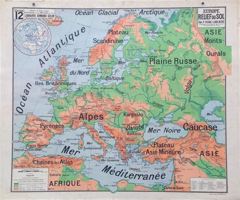 1960s Physical Relief Map Of Europe Retromaps