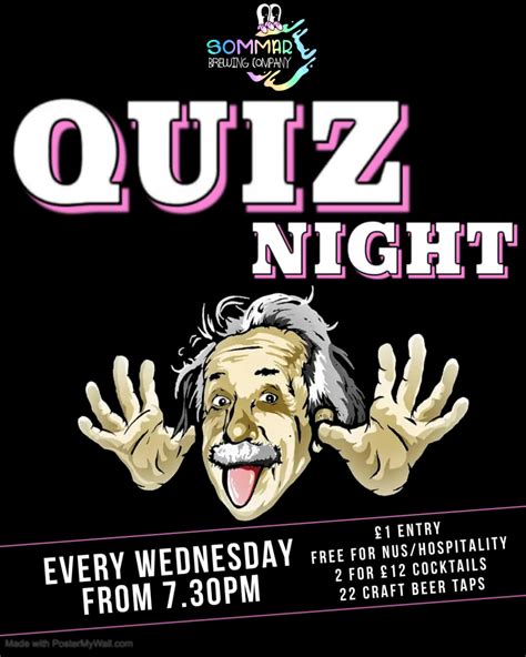 Wednesday Pub Quiz In Leicester At Sommar Leicester