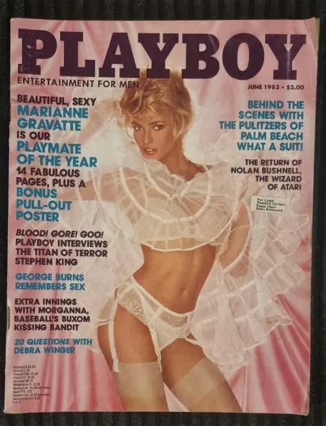 Magazine Playboy Vintage Juin Affiche Marianne Gravatte Inc