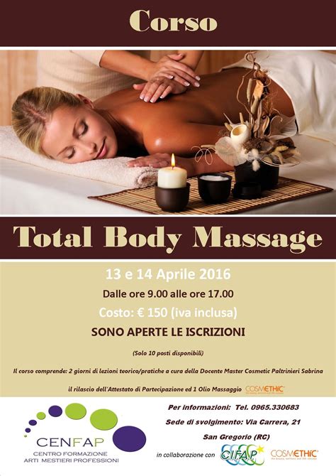 Corso Total Body Massage 13 E 14 Aprile 2016 Solo 10 Posti